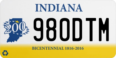 IN license plate 980DTM