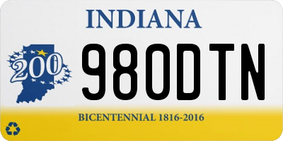 IN license plate 980DTN