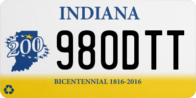 IN license plate 980DTT