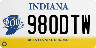 IN license plate 980DTW