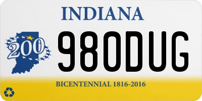 IN license plate 980DUG