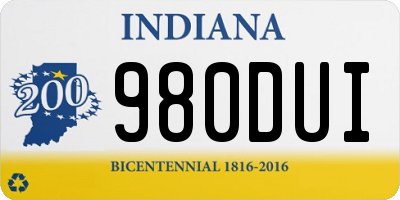 IN license plate 980DUI