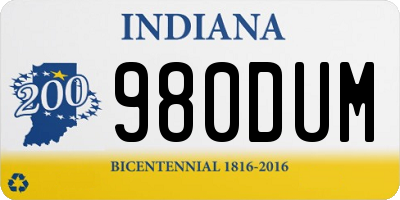 IN license plate 980DUM