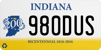 IN license plate 980DUS
