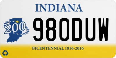 IN license plate 980DUW