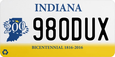 IN license plate 980DUX