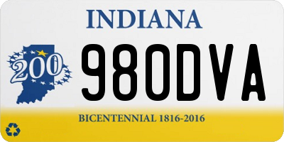 IN license plate 980DVA