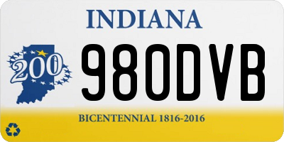 IN license plate 980DVB