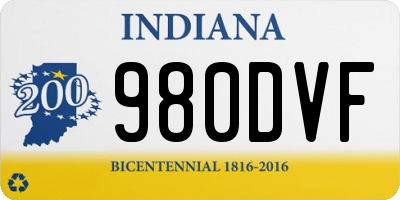 IN license plate 980DVF