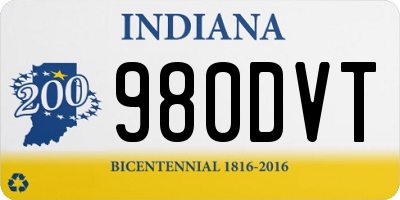IN license plate 980DVT