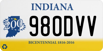 IN license plate 980DVV