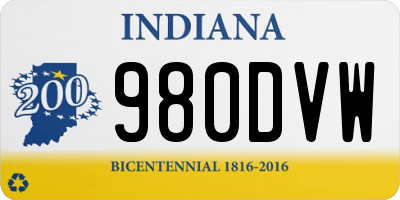 IN license plate 980DVW