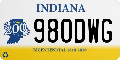 IN license plate 980DWG