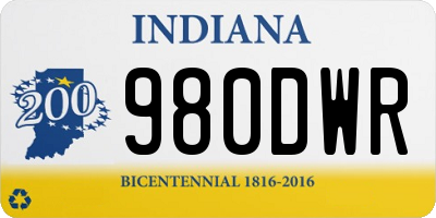 IN license plate 980DWR