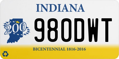 IN license plate 980DWT