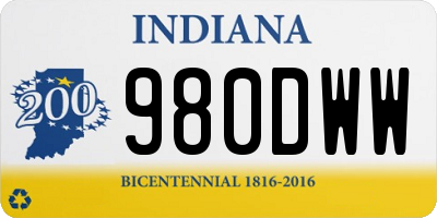 IN license plate 980DWW