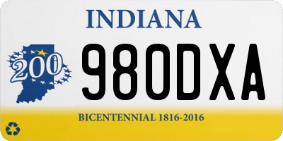 IN license plate 980DXA