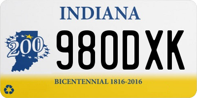 IN license plate 980DXK