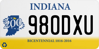 IN license plate 980DXU