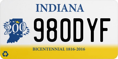 IN license plate 980DYF
