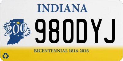 IN license plate 980DYJ