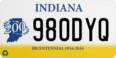 IN license plate 980DYQ