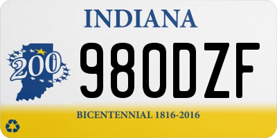 IN license plate 980DZF