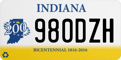 IN license plate 980DZH