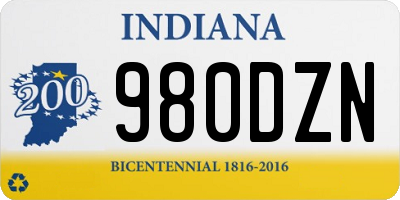 IN license plate 980DZN