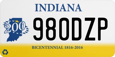 IN license plate 980DZP