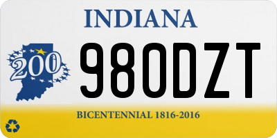 IN license plate 980DZT