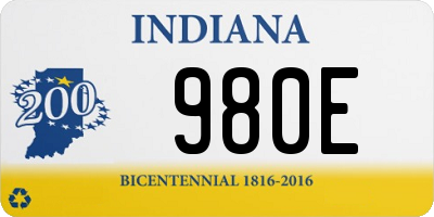 IN license plate 980E