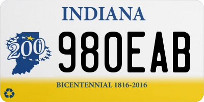 IN license plate 980EAB