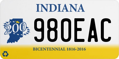 IN license plate 980EAC