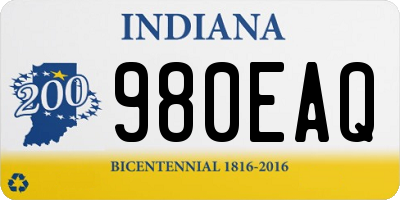 IN license plate 980EAQ