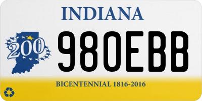 IN license plate 980EBB