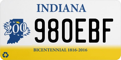 IN license plate 980EBF