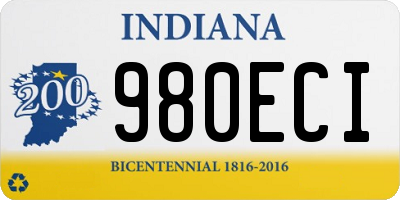 IN license plate 980ECI