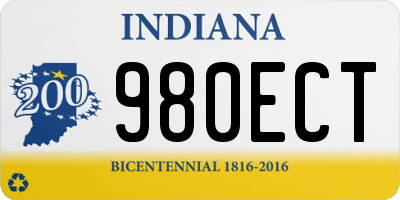 IN license plate 980ECT