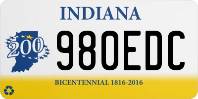 IN license plate 980EDC