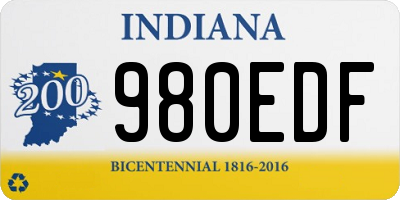IN license plate 980EDF