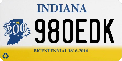 IN license plate 980EDK