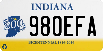 IN license plate 980EFA