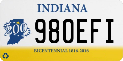 IN license plate 980EFI