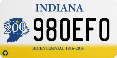 IN license plate 980EFO