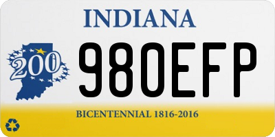 IN license plate 980EFP