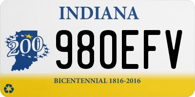 IN license plate 980EFV