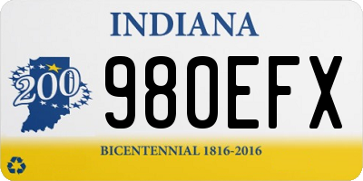 IN license plate 980EFX