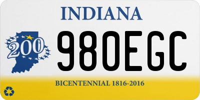 IN license plate 980EGC