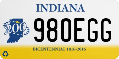IN license plate 980EGG